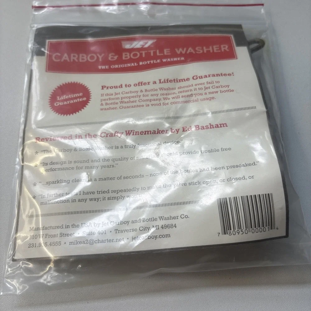 Jet Original Carboy & Bottle Washer USA Brass Home Brew Winemakers - NEW
